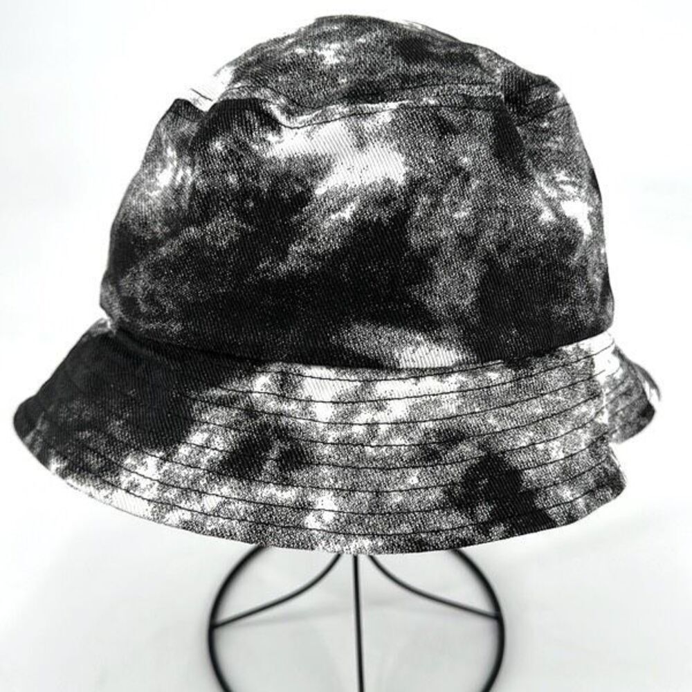 POL Women's‎ 100% Cotton Knit Tie Dye Bucket Hat Black White One Size